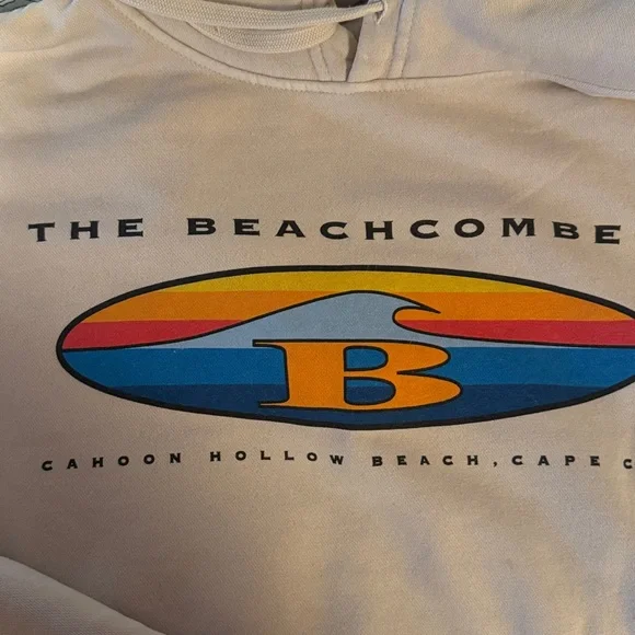 The Beachcomber Beige Hoodie with Rainbow Logo - Picture 3 of 5